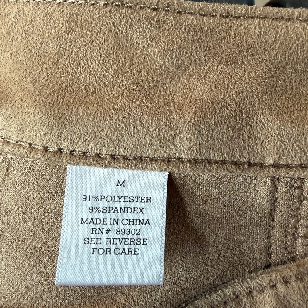 Altar'd State Tan Faux Suede Skirt with Button Detail - Picture 6 of 6